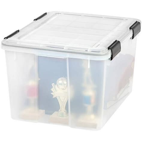 Iris Usa 46 Quart Weatherpro Gasket Storage Box With Buckles Clear