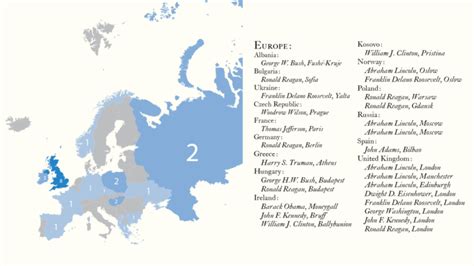 International Locations of Presidential Statues and Monuments - White ...