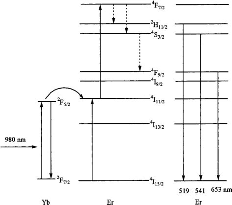 Electronic Energy Level Diagram For Yb And Er Ions And A