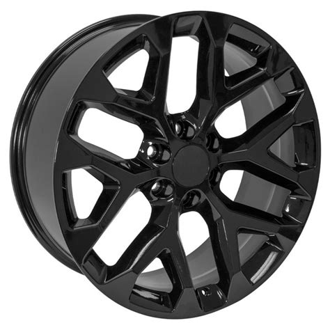 Gmc Snowflake Rims Cv98b 22x9 Black Gmc Sierra Snowflake Wheels Set