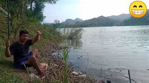 Panas² mancing di waduk sermo dapat ikan YouTube