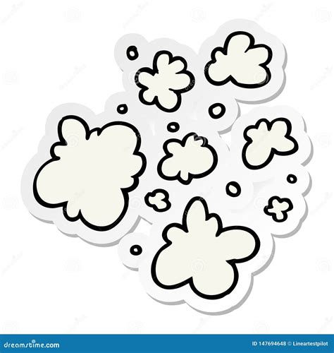 Sticker Of A Cartoon Decorative Smoke Puff Elements Stock Vector