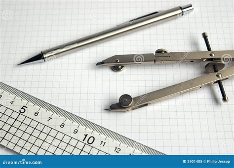 Pencil Compass And Ruler Royalty Free Stock Photo Image