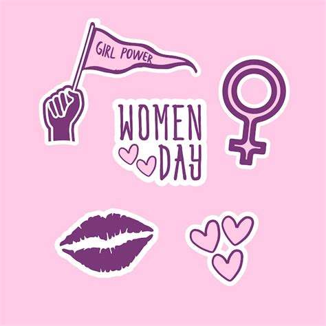 Premium Vector Set Women Day Feminism Girl Power Vector