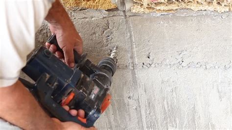 Drilling Hole Into Concrete Wall. Stock Footage Video 4673021 ...