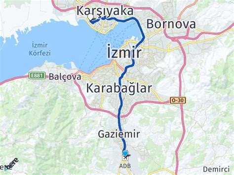 Adnan Menderes Havalimanı Karşıyaka İzmir Arası Kaç Km Yol Tarifi