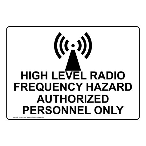 High Level Radio Frequency Hazard Sign With Symbol NHE-25252