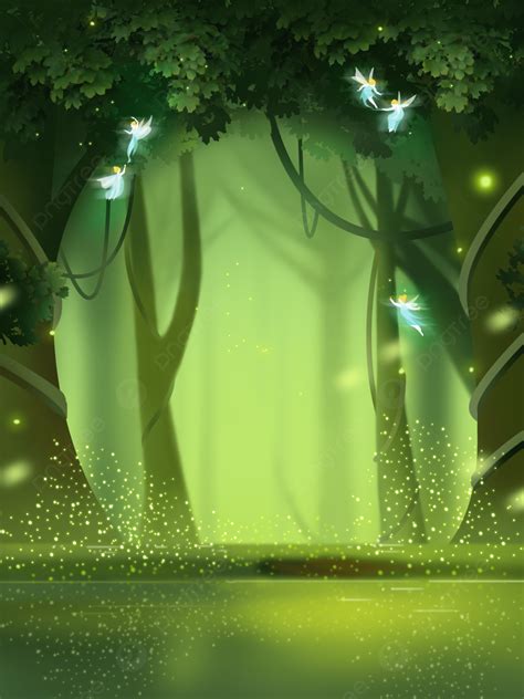 Background Design Of Firefly In Dream Forest Wallpaper Image For Free Download - Pngtree