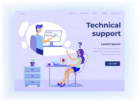 Premium Vector Landing Page Offers Tech Support And Virtual Help