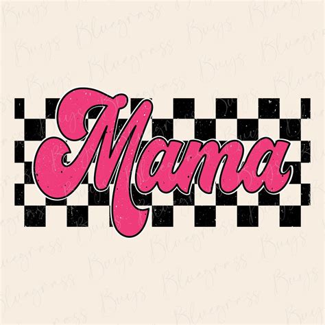 Retro Checkered Mama PNG Mama Checkered Mama Shirt Design Retro Mama