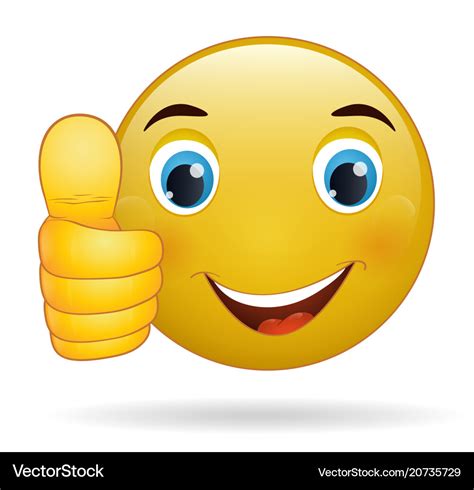 Thumb Up Emoticon Yellow Cartoon Sign Facial Vector Image Hot Sex Picture