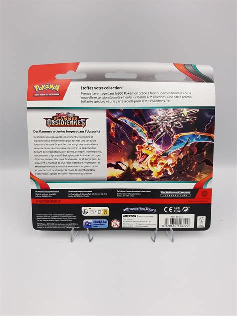 Tripack Scellé Sous Blister De 3 Booster Pokémon Flammes Obsidiennes