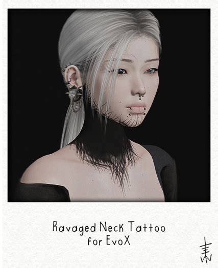 Second Life Marketplace Lenoiserie Ravaged Neck Tattoo Tintable Evox