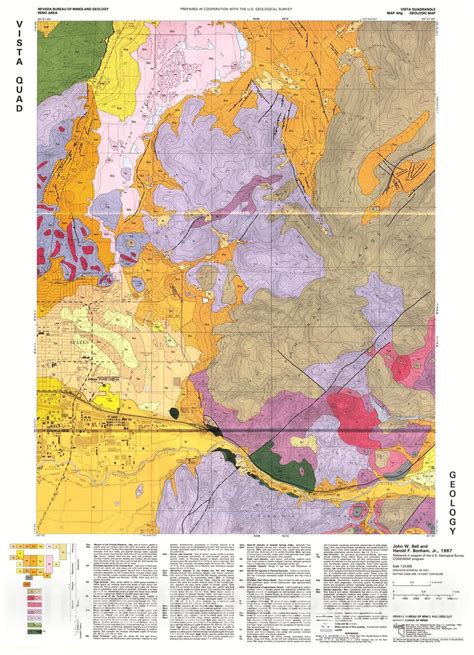 Map Vista Quadrangle Geologic Map Cartography Wall Art Map