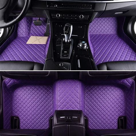 Custom Fit Car Floor Mats Specific Waterproof PU Leather Material For