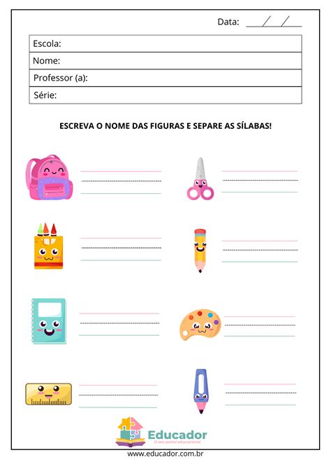 Espaços Da Escola Atividades - Atividades sobre a escola e seus espaços - Educador
