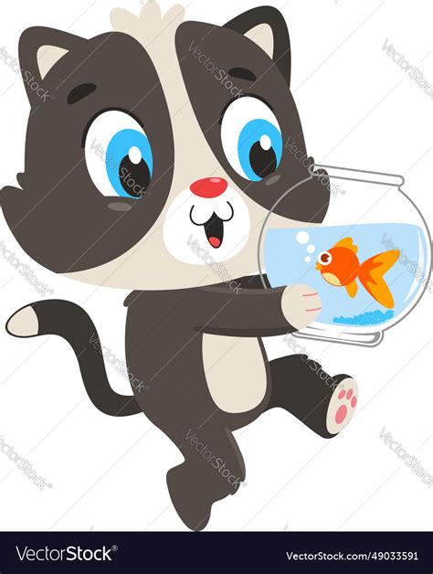 Cute Baby Cat Cartoon Character Royalty Free Vector Image