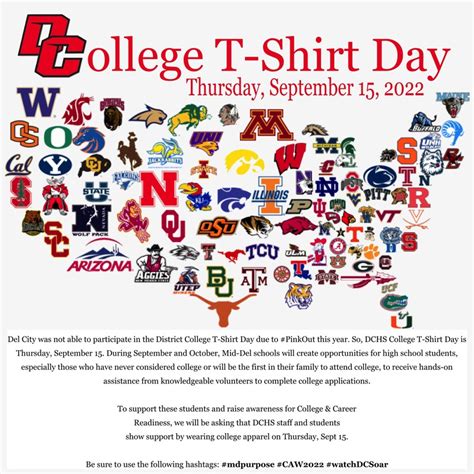 Dchs College T Shirt Day Del City High School