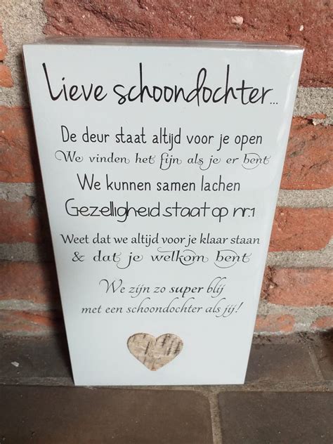 Tekstbord Lieve Schoondochter Odiles Giftshop Liedjesteksten