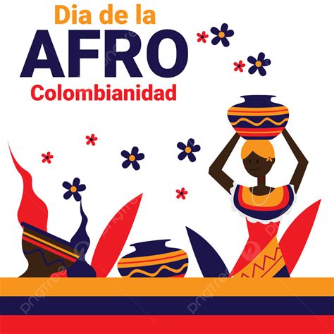 Afrocolombianidad Dengan Wanita Mengangkat Ilustrasi Kendi Afro