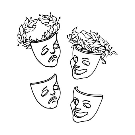 Premium Vector Theatrical Masks Of Comedy And Tragedy Symbols Of