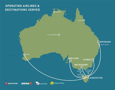 Flight destinations - Launceston Airport