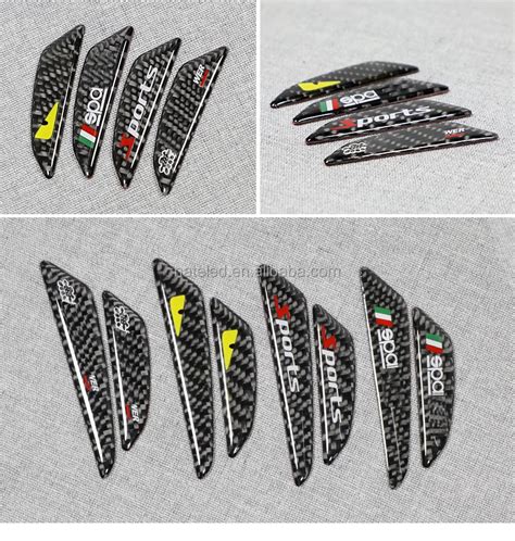 Factory Custom Logo 4pcs Genuine Soft Carbon Fiber Car Side Door Edge