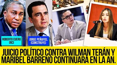 Con 88 votos Juicio Político contra Wilman Terán y Maribel Barreno