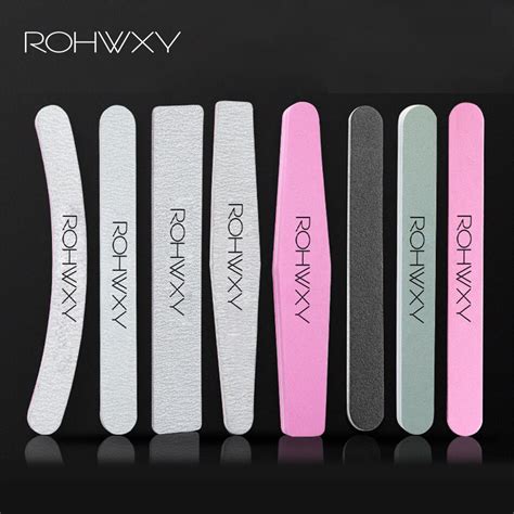 ROHWXY 5 шт пилочка для ногтей, буфер, 100/180 серый шлифовальный ...
