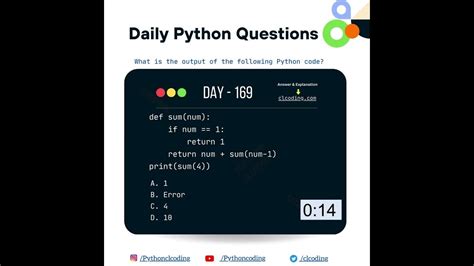 Python Coding Challenge Day 169 What Is The Output Of The Following Python Code Python