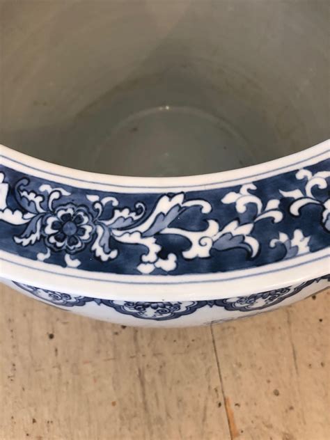 Very Large Blue And White Chinese Ceramic Planter Jardinaire At 1stdibs