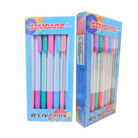 Isi 12 Grosir Lusinan Pulpen Standard B Live Nox 0 3 Tinta Warna Hitam