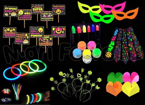 Kit Adere Os Festa Neon Brilha Na Luz Negra Balada Elo