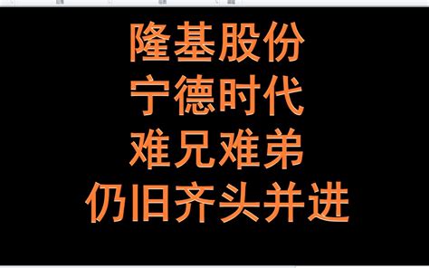 隆基股份、宁德时代，难兄难弟，仍旧齐头并进哔哩哔哩bilibili