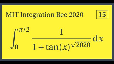 Mit Integration Bee Contest Int Grale Youtube