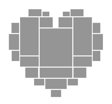 Коллаж из фото в виде сердца - 6 бесплатных PSD шаблона