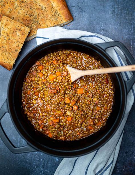 Hearty Lentil Stew With Pancetta Skinny Spatula