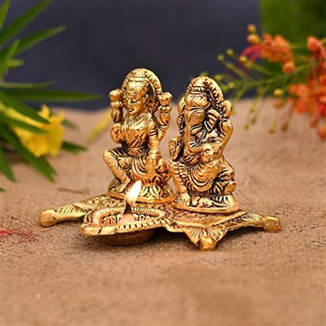 Collectible India Lakshmi Laxmi Ganesh Murti Idol Ganesha Diya Puja