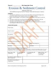 Erosion And Sediment Control Inspection Report Pvpc Model Doc Town