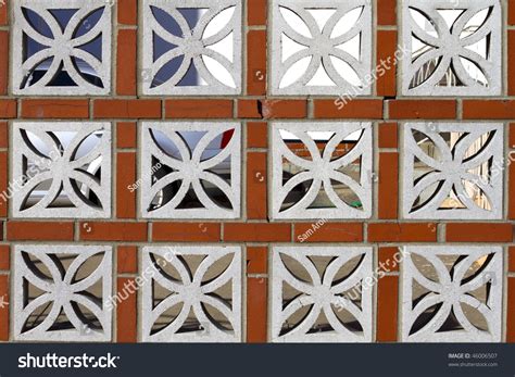 Brick Decorative Concrete Block Design Fence Stock Photo 46006507 ...