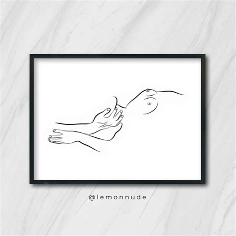 Sensual Touch 2intimacy Sex Line Art Minimalism Black And Etsy