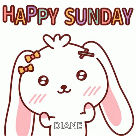 Animated Bunny Greeting Happy Sunday Gifdb