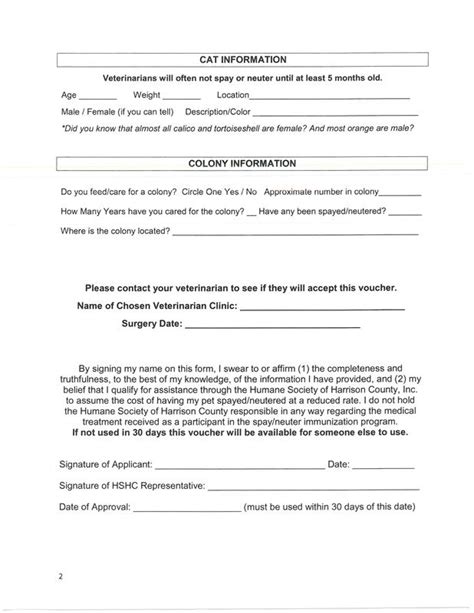 Spay Neuter Contract Template