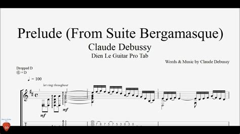 Guitar Tutorial With Free TABs Prelude From Suite Bergamasque By