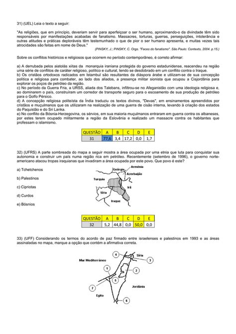 Atividade Oriente M Dio Gabarito E Estat Stica Pdf