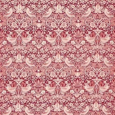 Strawberry Thief Jacquard Plum Fabric William Morris Weaves