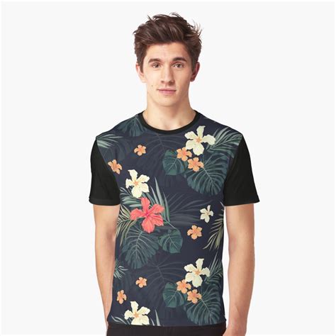 Dark Tropical Flowers T Shirt For Sale By Mrfreddie Redbubble