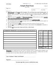 Understanding Sample Final Exam For Csci U Fall Course Hero