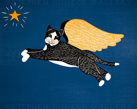 Angel Cat Giclee Print | Dog Mountain, VT - Stephen Huneck