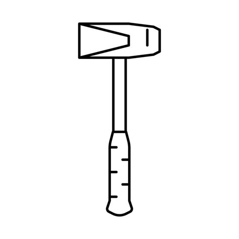Splitting Maul Hammer Tool Line Icon Vector Illustration 19575984